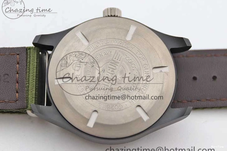 MIROTIME 0304 Packable Mark XVIII ‘TOPGUN SFTI’ Ceramic M+F Best Edition Black Dial on Green Nylon Strap 7048